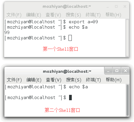 环境变量在不同的Shell窗口中无效